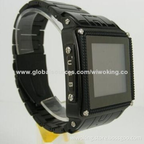 Waterproof 8m Depth Metal Watch Phone, Smartphone Design, Dimensions 60 x 48.5 x 15.5mm